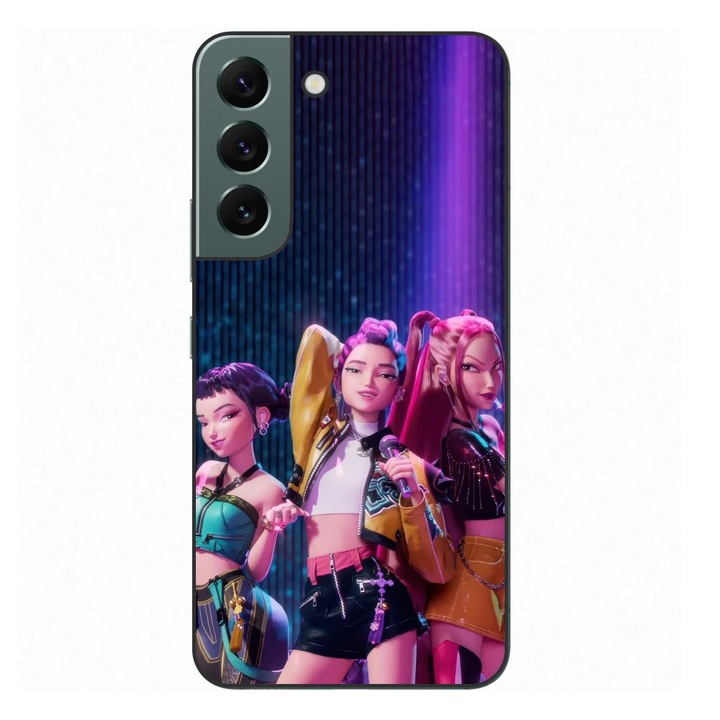 Husa compatibila cu Samsung Galaxy S22+ Plus Silicon Gel Tpu Model KPop Demon Hunters Rumi Mira Zoey on Scene