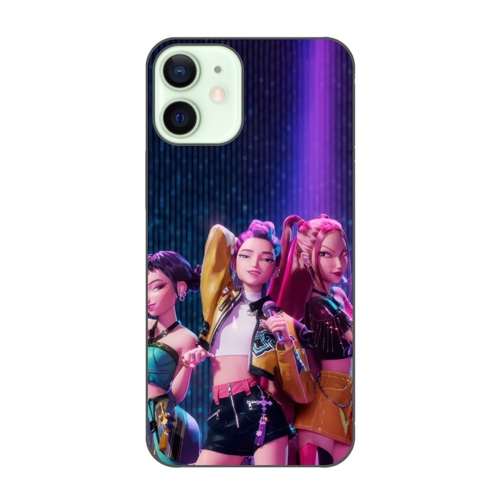 Husa compatibila cu Apple iPhone 12 Mini Silicon Gel Tpu Model KPop Demon Hunters Rumi Mira Zoey on Scene