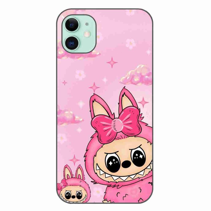 Husa compatibila cu Apple iPhone 11 Silicon Gel Tpu Model Labubu Pink Fantasy