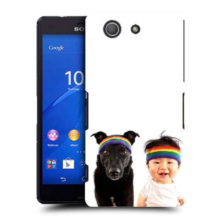 Husa SONY Xperia Z3 Compact Silicon Gel Tpu Model Bebelus Si Caine Bandana