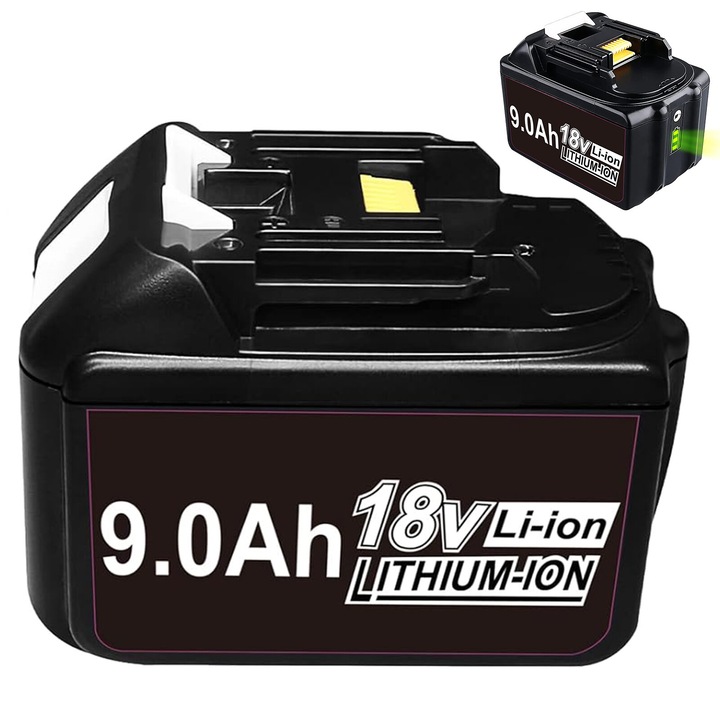 Baterie litiu-ion 18V, Bedee®,9000 mAh, Baterie de schimb, pentru scule electrice, compatibile cu baterie Makita 18V, BL1860B, BL1860, BL1850B, BL1850, BL1840B, BL1840, BL1830B, BL1830, BL1820, BL1815, BL1825, BL1835, BL1845,1942