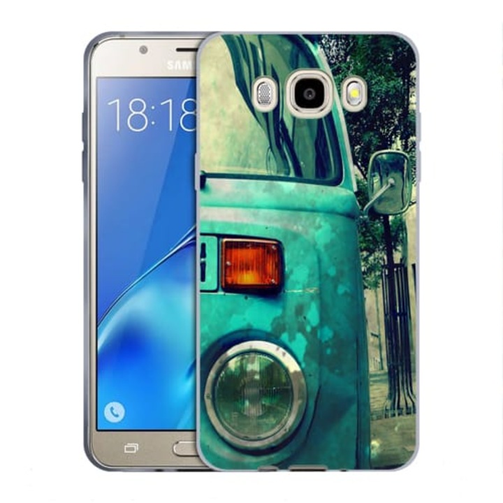 Husa Samsung Galaxy J7 2016 J710 Silicon Gel Tpu Model Vintage Car