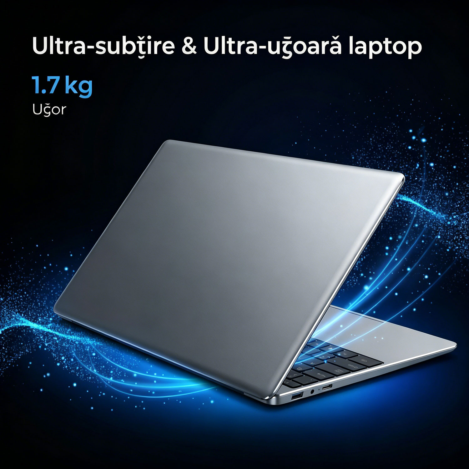 Laptop MiniHyper cu procesor Intel Celeron N5100, 15.6" Full HD, 16GB DDR4 RAM, 512GB SSD,4C/4T, Intel UHD Graphics, Windows 11 Home, Argintiu