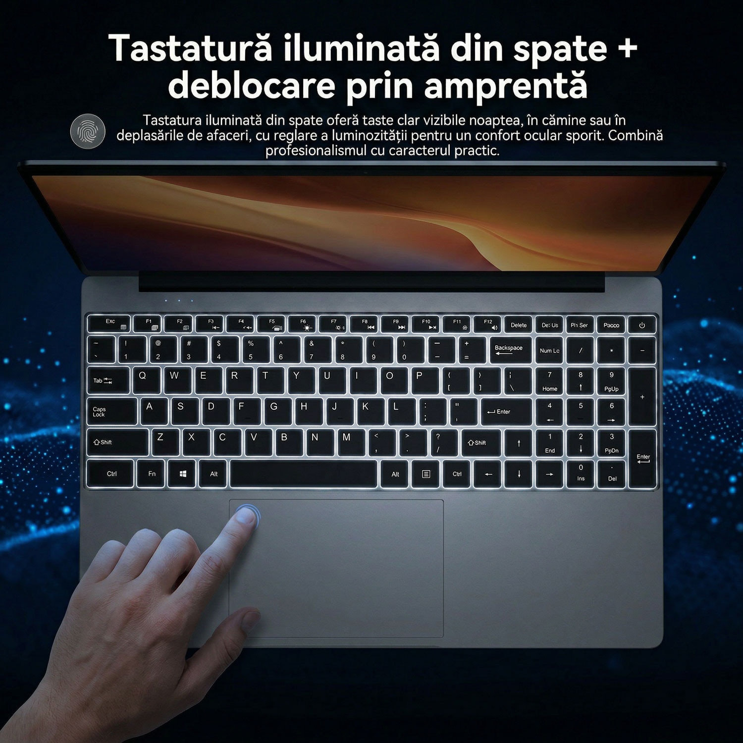 Laptop MiniHyper cu procesor Intel Celeron N5100, 15.6" Full HD, 16GB DDR4 RAM, 512GB SSD,4C/4T, Intel UHD Graphics, Windows 11 Home, Argintiu