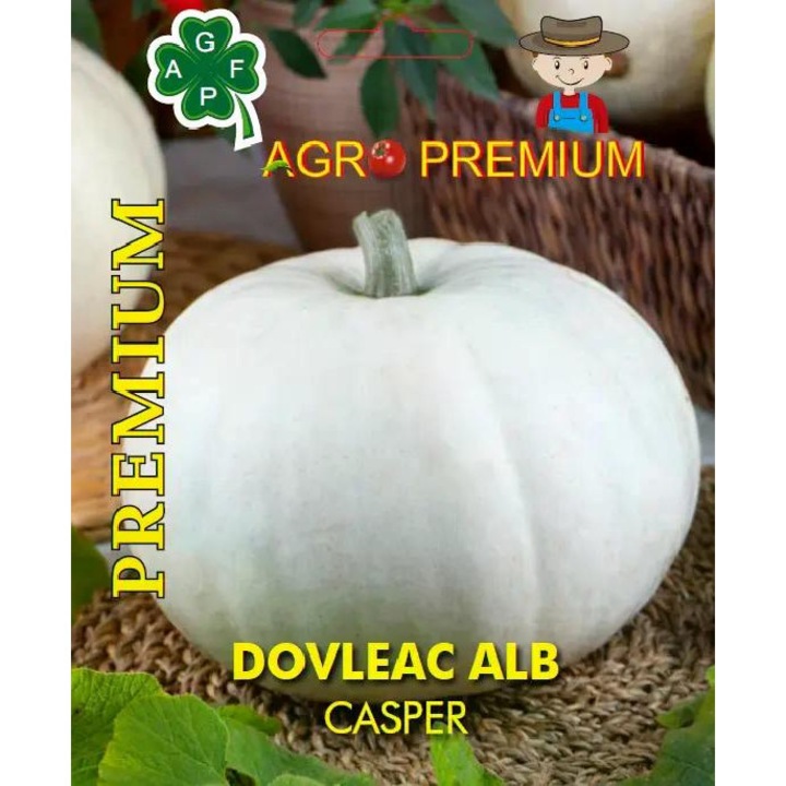 Seminte dovleac alb Casper, 2 g, pulpa densa, coaja neteda