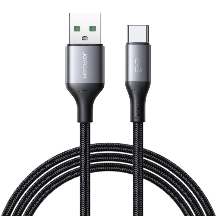 Cablu USB-A la USB-C, REDZ Accessories, 2M, Negru, Transfer date 480 Mb/s, 3A