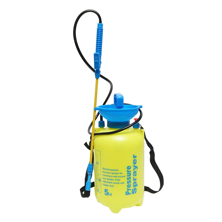 Pulverizator sub presiune Sprayer, 5L, duza reglabila, galben-albastru
