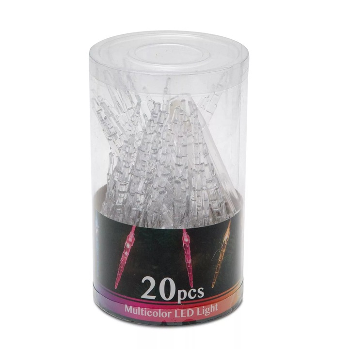 Sir lumini LED Turturi de gheata, Phenom, 20 LED-uri, multicolor, 2m