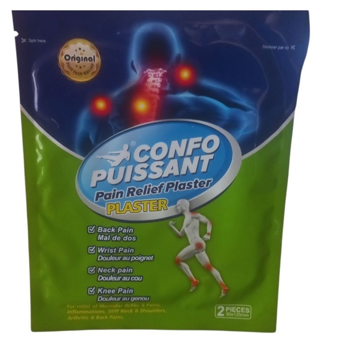 Plasturi antireumatici Confo Puissant, set 2 bucati, efect incalzire, utilizare: spate, gat, genunchi