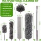 Set de curatare 6 bucati pentru praf cu stalp de prelungire, Bedee®, flexibil, se extinde pana la 252 cm, 1 tija telescopica, 1 perie chenille, 1 laveta din microfibra, 1 perie divizata, 1 perie pentru panza de paianjen si 1 mini laveta de praf