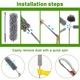 Set de curatare 6 bucati pentru praf cu stalp de prelungire, Bedee®, flexibil, se extinde pana la 252 cm, 1 tija telescopica, 1 perie chenille, 1 laveta din microfibra, 1 perie divizata, 1 perie pentru panza de paianjen si 1 mini laveta de praf