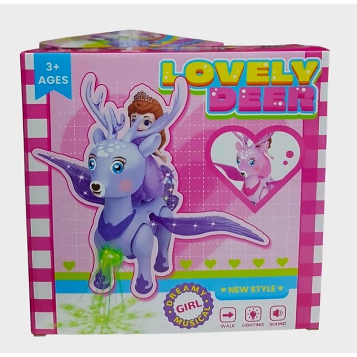 Jucarie cu muzica si lumini Ponei cu printesa, functie mers