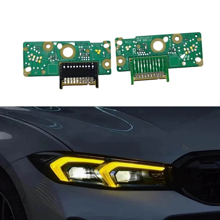 Комплект 2 броя DRL LED жълти Xentech за BMW G20/G28 (2023-2024), монтаж plug-and-play