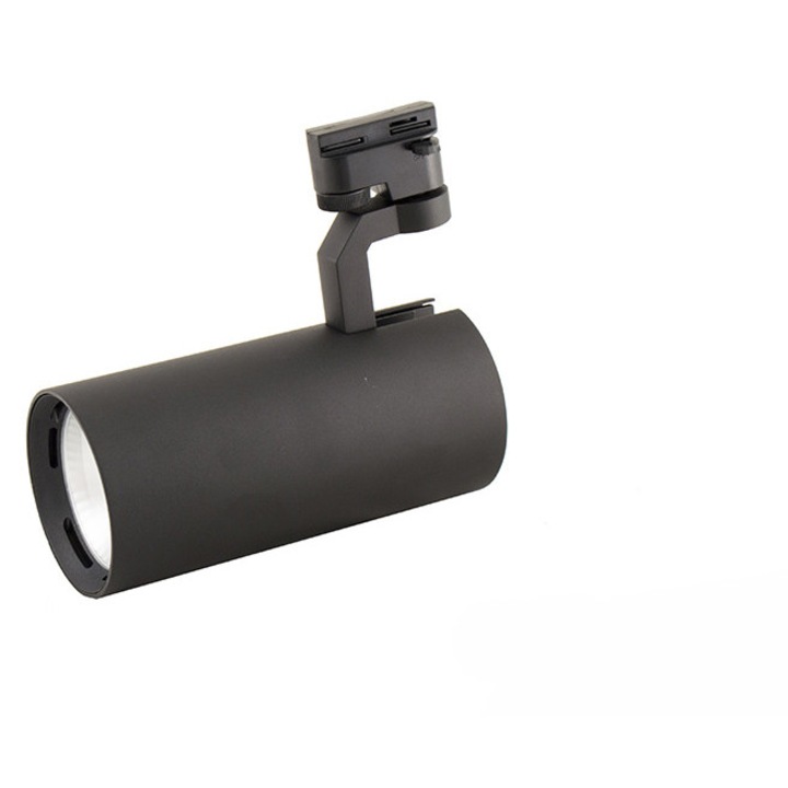 Spot LED 12W, 1620lm - 50 000H, directionabil pe sina trifazata, LED Market®, D60-B, 6000K lumina rece, Corp Negru, clasa energetica E