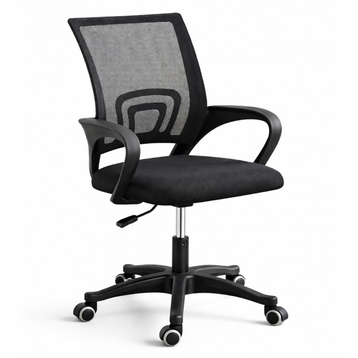 Irodai szék JollyMag, fekete, mikróhálós, 95x55 cm, max. 120 kg