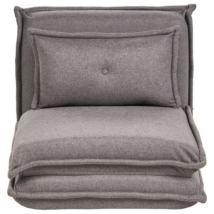 Canapea extensibilă Beliani Dellen, spatar reglabil, gri închis, 75x189cm