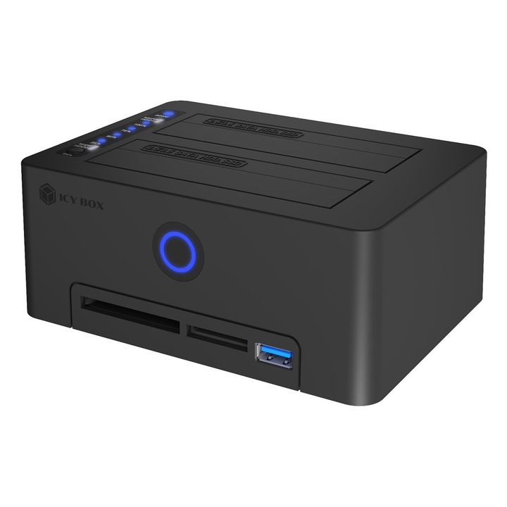 Stație de andocare ICY BOX pentru HDD/SSD SATA 2.5"/3.5", USB 3.0, negru