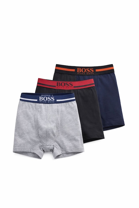 Set boxeri barbati cu banda logo in talie, 3 perechi, Multicolor