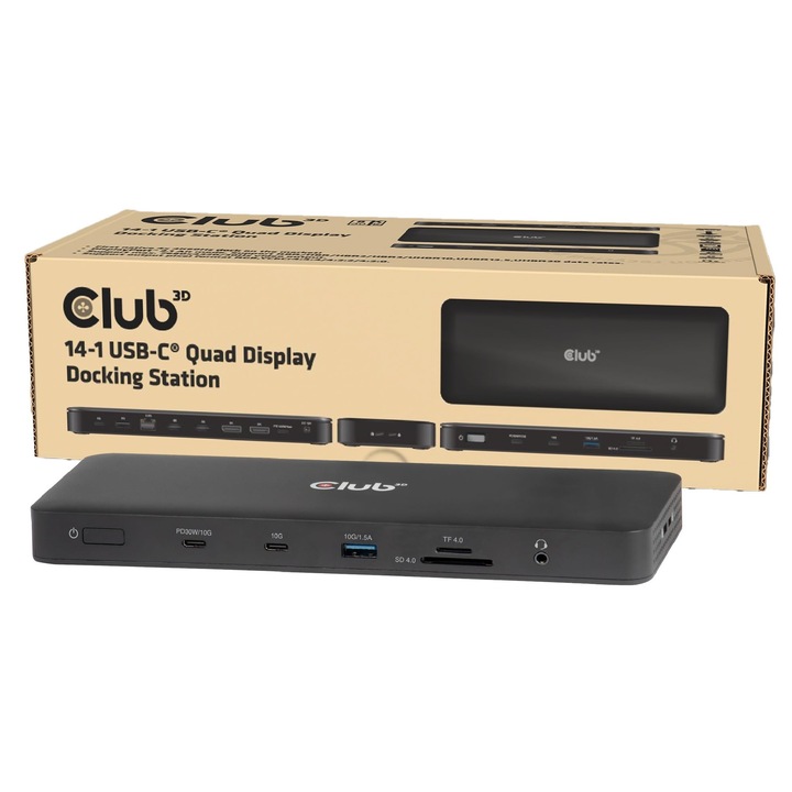 Docking station USB-C Club 3D CSV-2540, 14-1, 10, 94x5x3, 54cm
