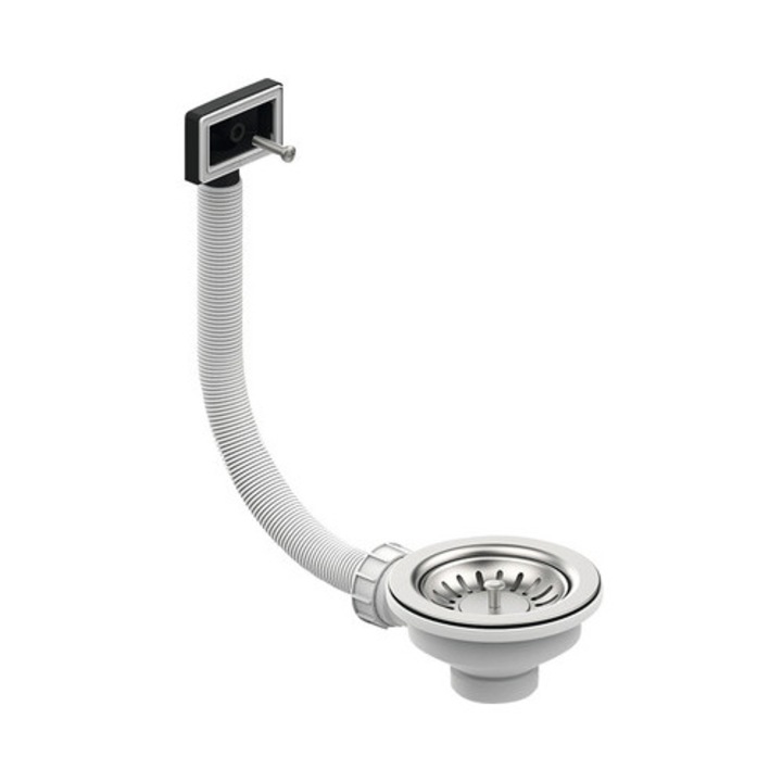 Ventil chiuveta EasyKIT 114x1 1/2" cu sita inox, cu preaplin rectangular