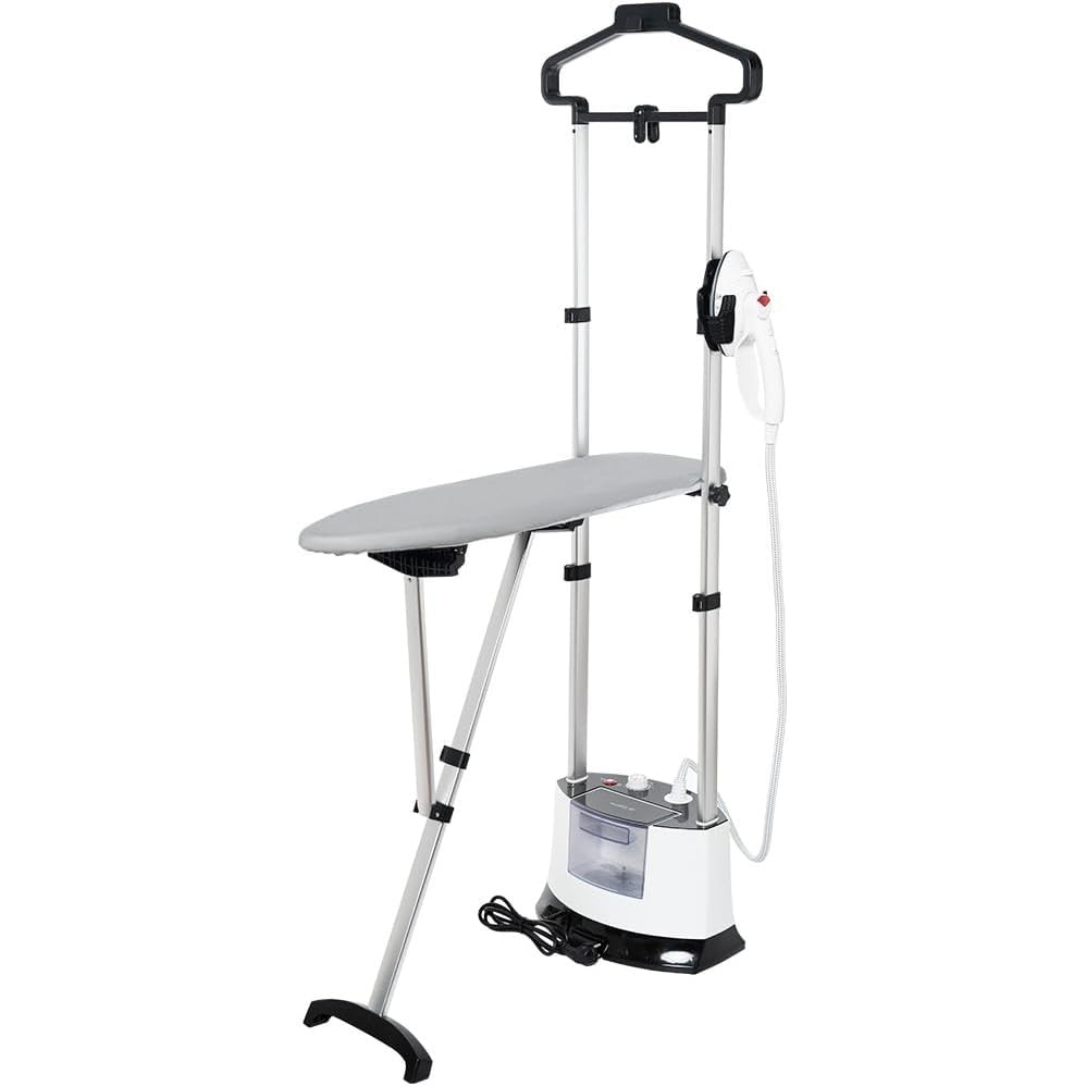 Venkillian Statie Profesionala de Abur Verticala 1400W, 6 Bar, 12 Niveluri Abur, Placa Ceramica, Calcare Verticala si Orizontala pentru Haine si Perdele
