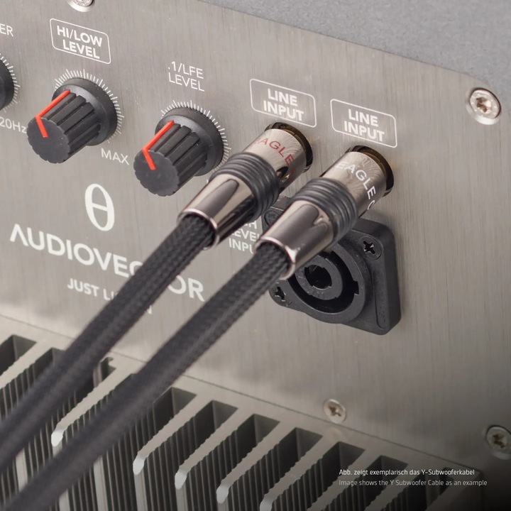 Кабел за субуфер Eagle Cable Deluxe, 5м, черен, двойно екраниран