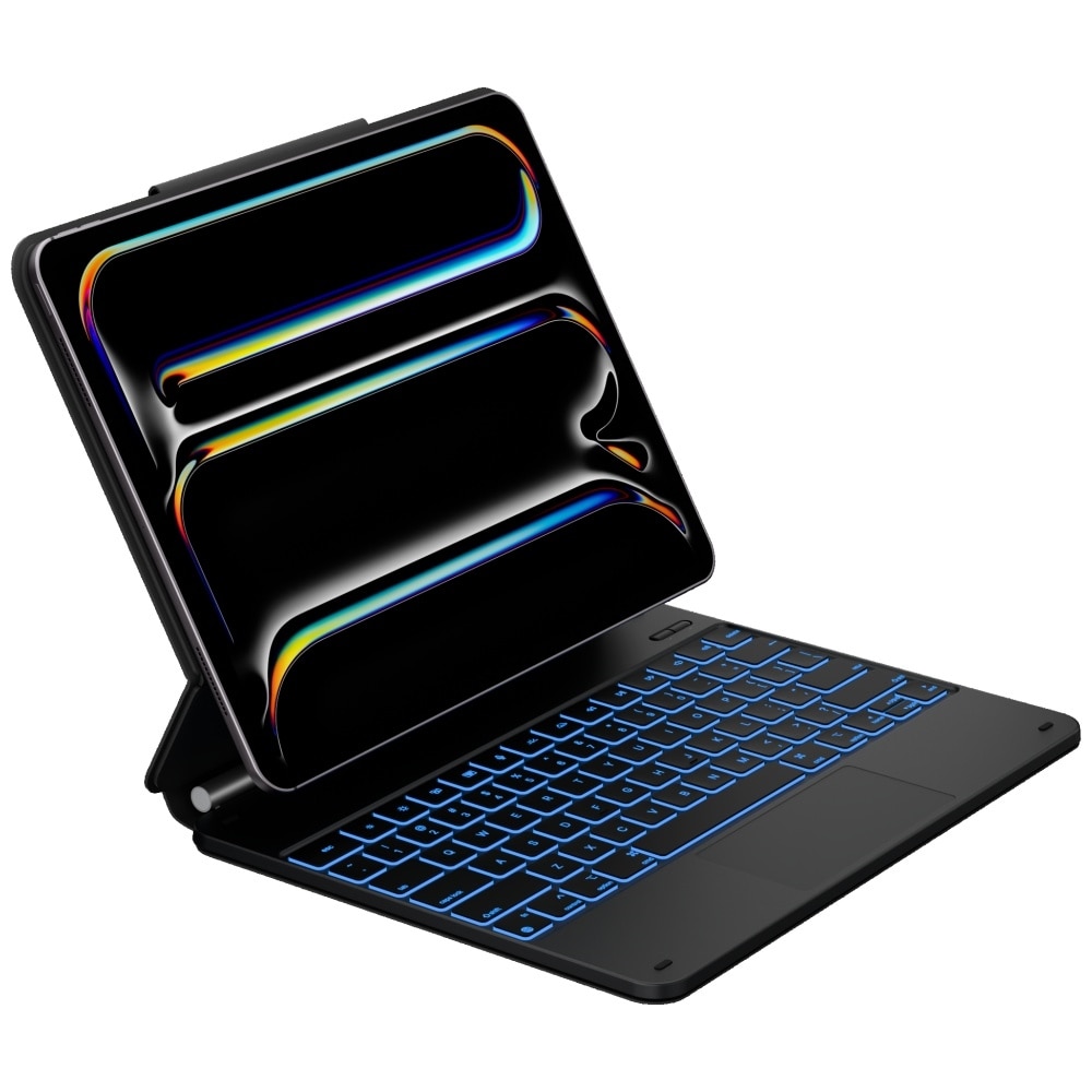 Husa cu tastatura Typecase Edge compatibila cu iPad Air 13 inch 2024 / 2025, Negru