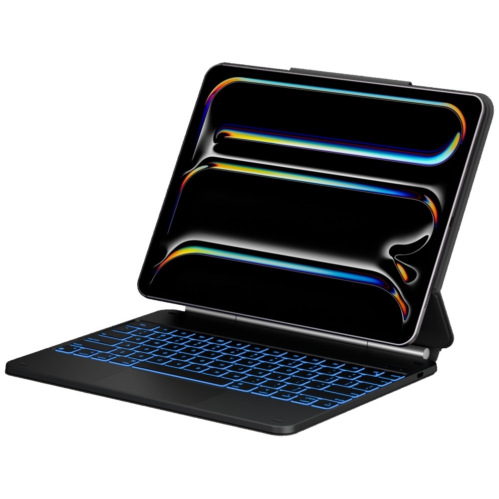 Husa cu tastatura Typecase Edge compatibila cu iPad Air 13 inch 2024 / 2025, Negru