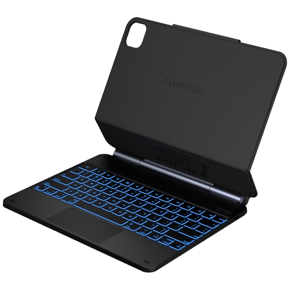 Husa cu tastatura Typecase Edge compatibila cu iPad Air 13 inch 2024 / 2025, Negru
