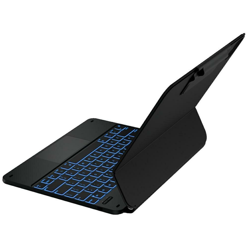 Husa cu tastatura Typecase Edge compatibila cu iPad Air 13 inch 2024 / 2025, Negru
