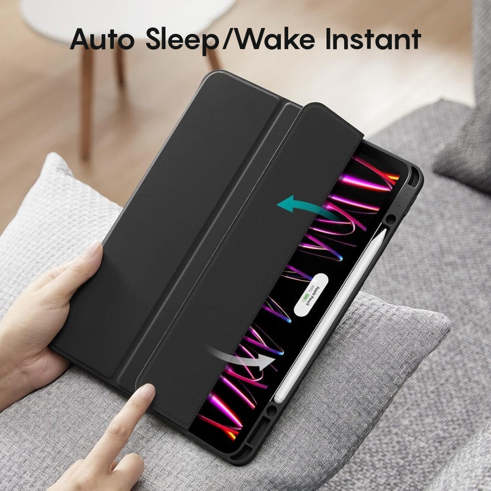 Husa Inteligenta compatibila cu iPad 10th 10.9", MagneticX, CASEY STUDIOS™, Unghiuri Ajustabile, Suport Stylus Pen, Carcasa Flexibila, Functie Auto Sleep/Wake &Touch ID, Subtire si Usoara, Negru
