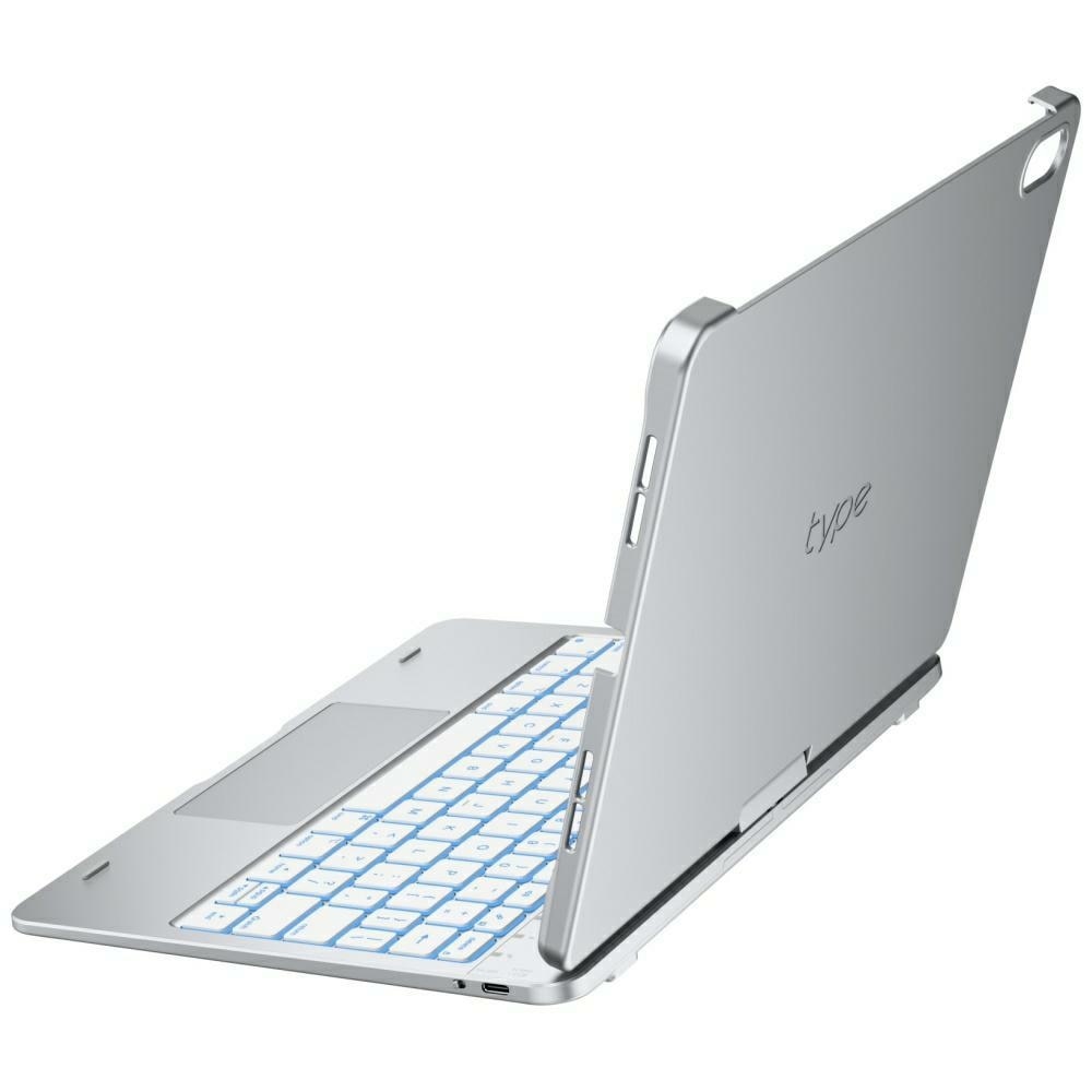 Husa cu tastatura Typecase Flexbook Touch compatibila cu iPad 10.9 inch 2022 / iPad 11 inch 2025, Silver