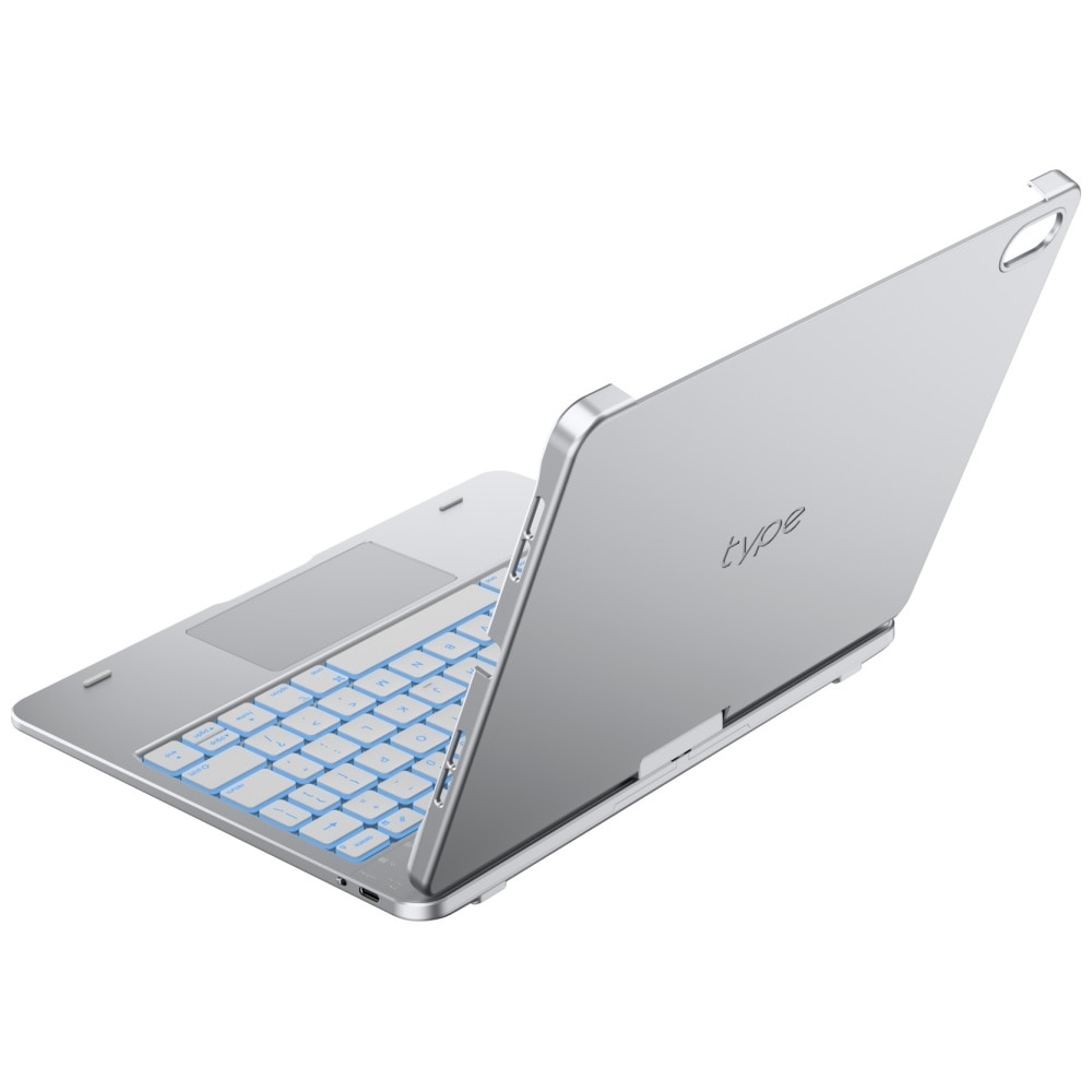 Husa cu tastatura Typecase Flexbook Touch compatibila cu iPad 10.9 inch 2022 / iPad 11 inch 2025, Silver