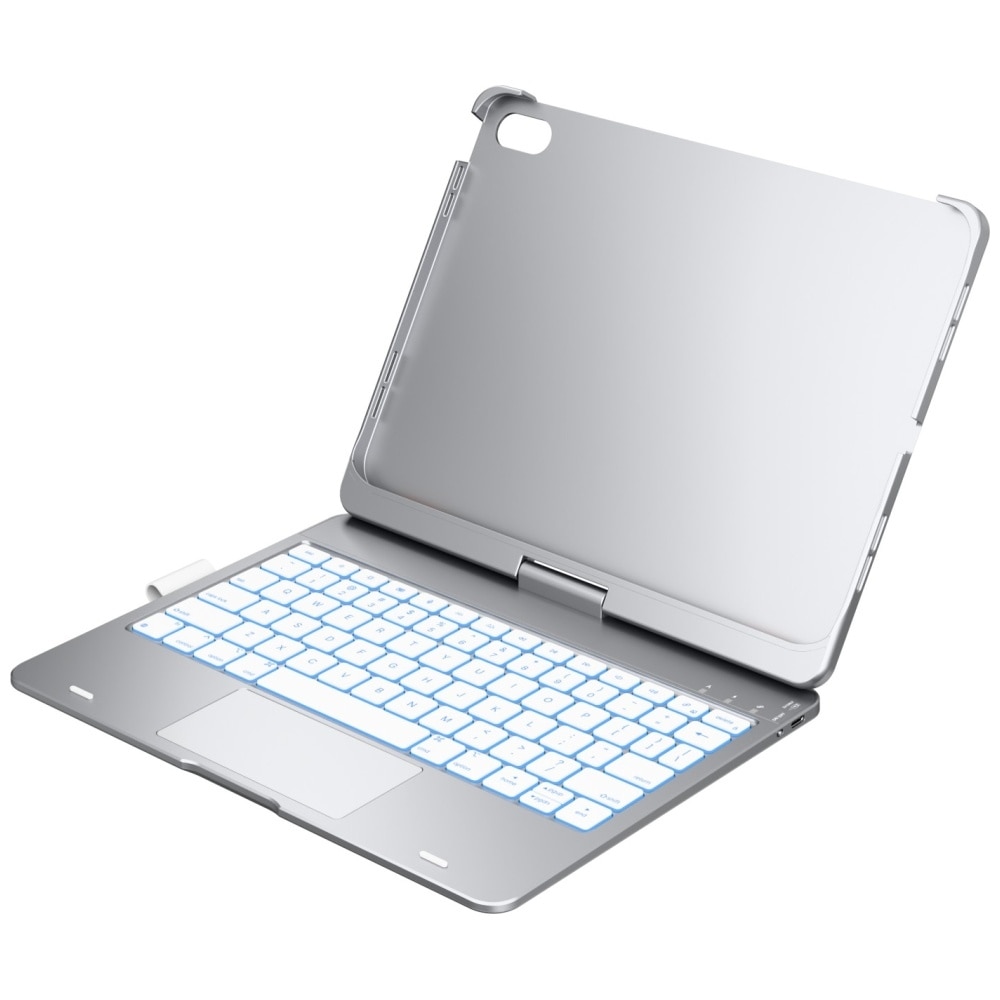 Husa cu tastatura Typecase Flexbook Touch compatibila cu iPad 10.9 inch 2022 / iPad 11 inch 2025, Silver