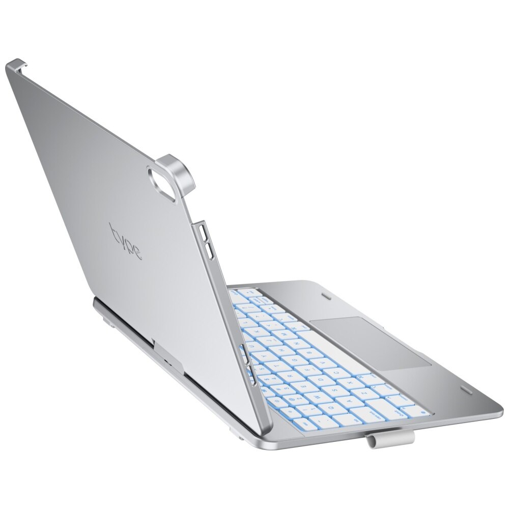 Husa cu tastatura Typecase Flexbook Touch compatibila cu iPad 10.9 inch 2022 / iPad 11 inch 2025, Silver