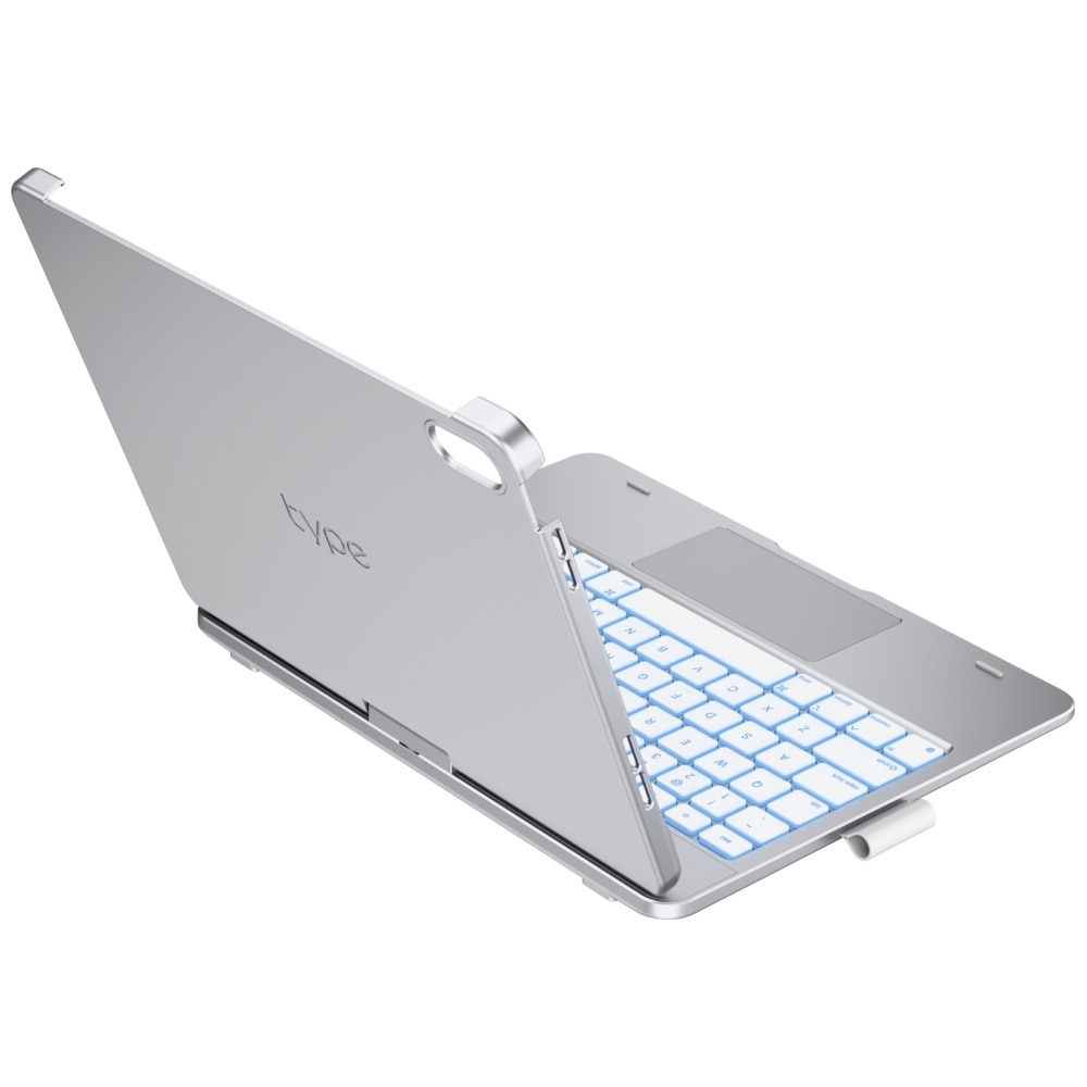 Husa cu tastatura Typecase Flexbook Touch compatibila cu iPad 10.9 inch 2022 / iPad 11 inch 2025, Silver
