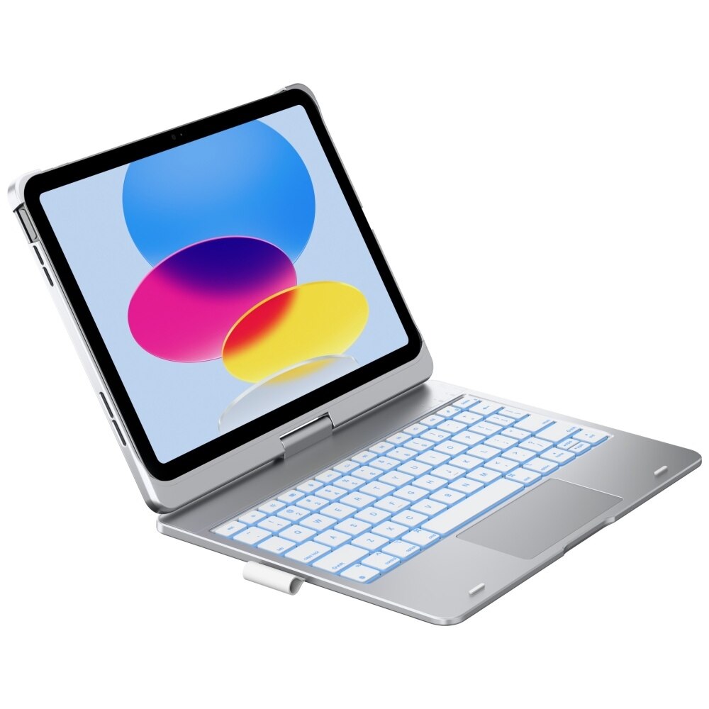 Husa cu tastatura Typecase Flexbook Touch compatibila cu iPad 10.9 inch 2022 / iPad 11 inch 2025, Silver