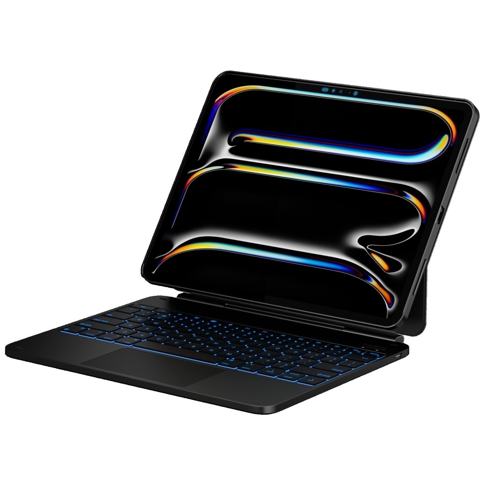 Husa cu tastatura Typecase Edge Plus compatibila cu iPad Air 13 inch 2024 / 2025, Negru