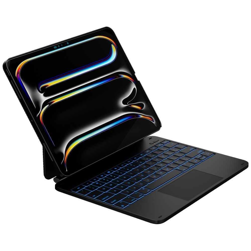 Husa cu tastatura Typecase Edge Plus compatibila cu iPad Air 13 inch 2024 / 2025, Negru