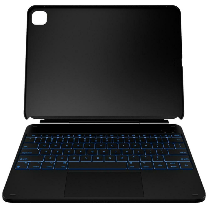 Husa cu tastatura Typecase Edge Plus compatibila cu iPad Air 13 inch 2024 / 2025, Negru