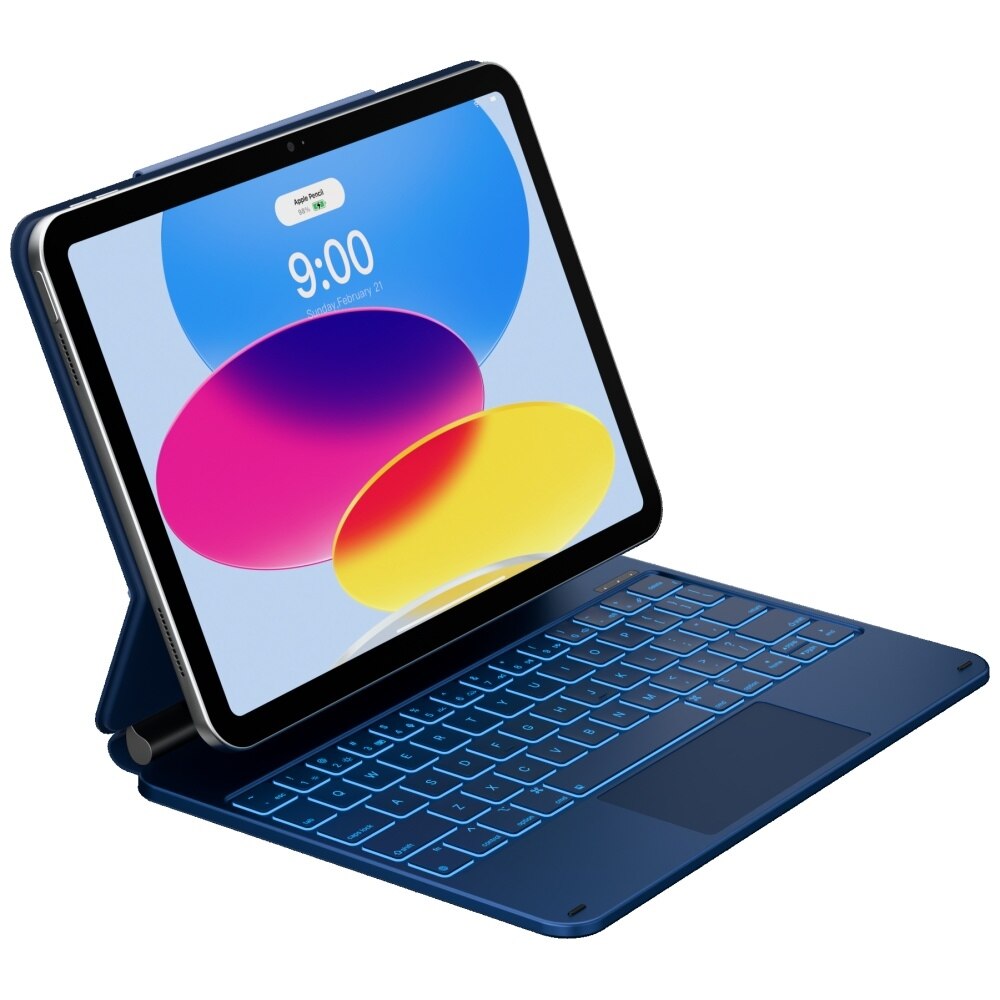 Husa cu tastatura Typecase Edge compatibila cu iPad 10.9 inch 2022 / iPad 11 inch 2025, Albastru