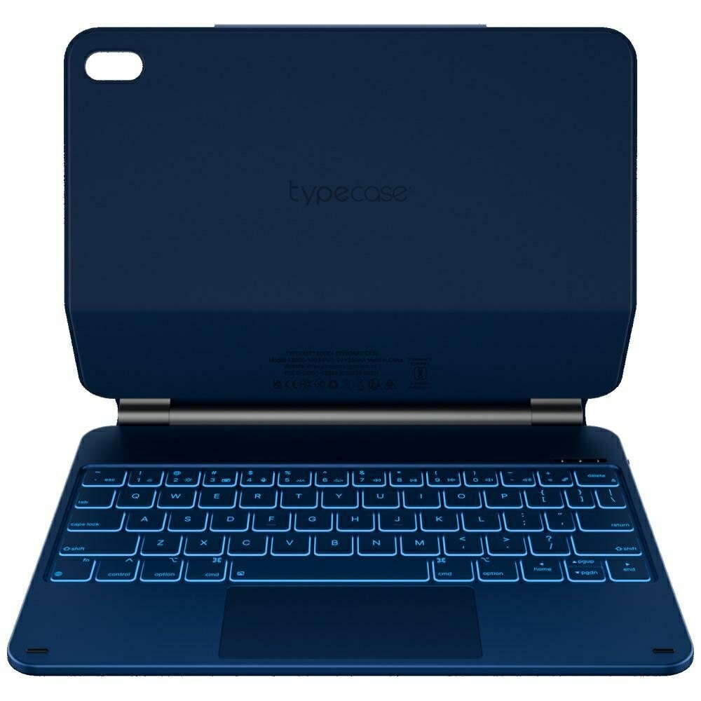 Husa cu tastatura Typecase Edge compatibila cu iPad 10.9 inch 2022 / iPad 11 inch 2025, Albastru