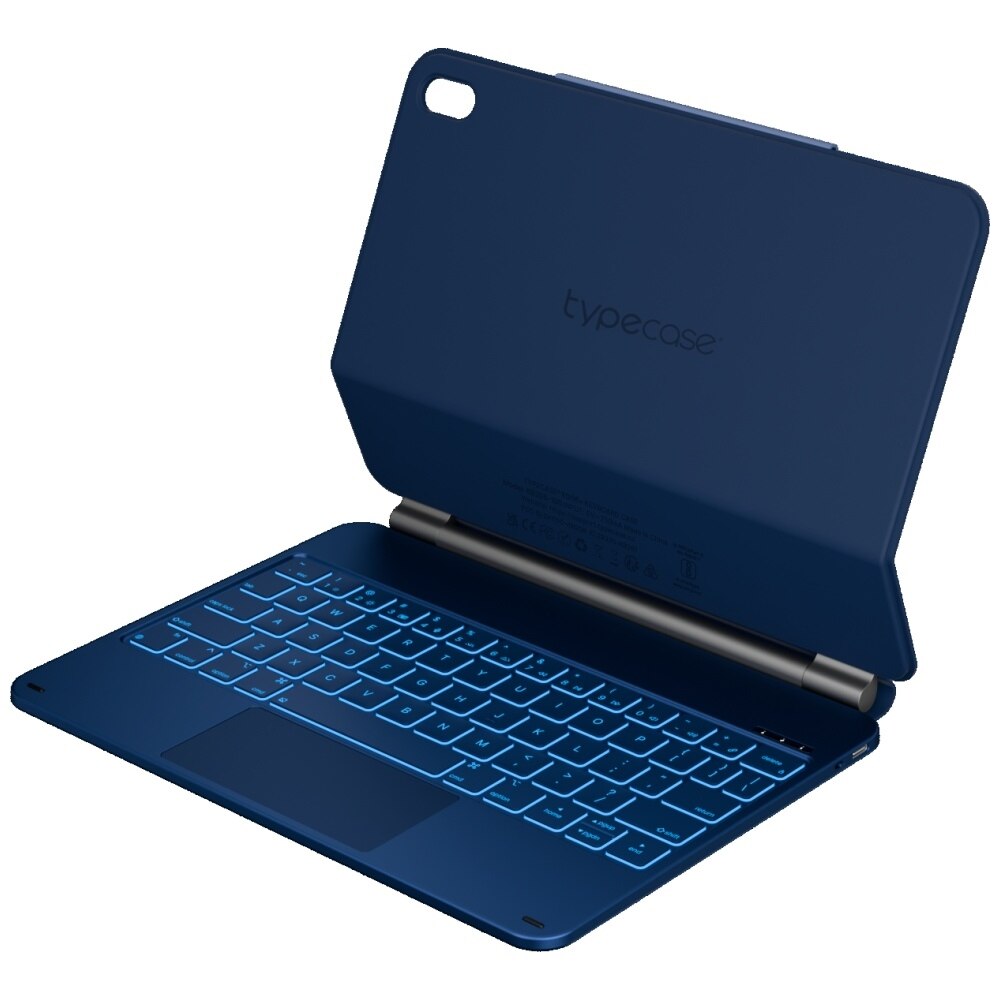 Husa cu tastatura Typecase Edge compatibila cu iPad 10.9 inch 2022 / iPad 11 inch 2025, Albastru