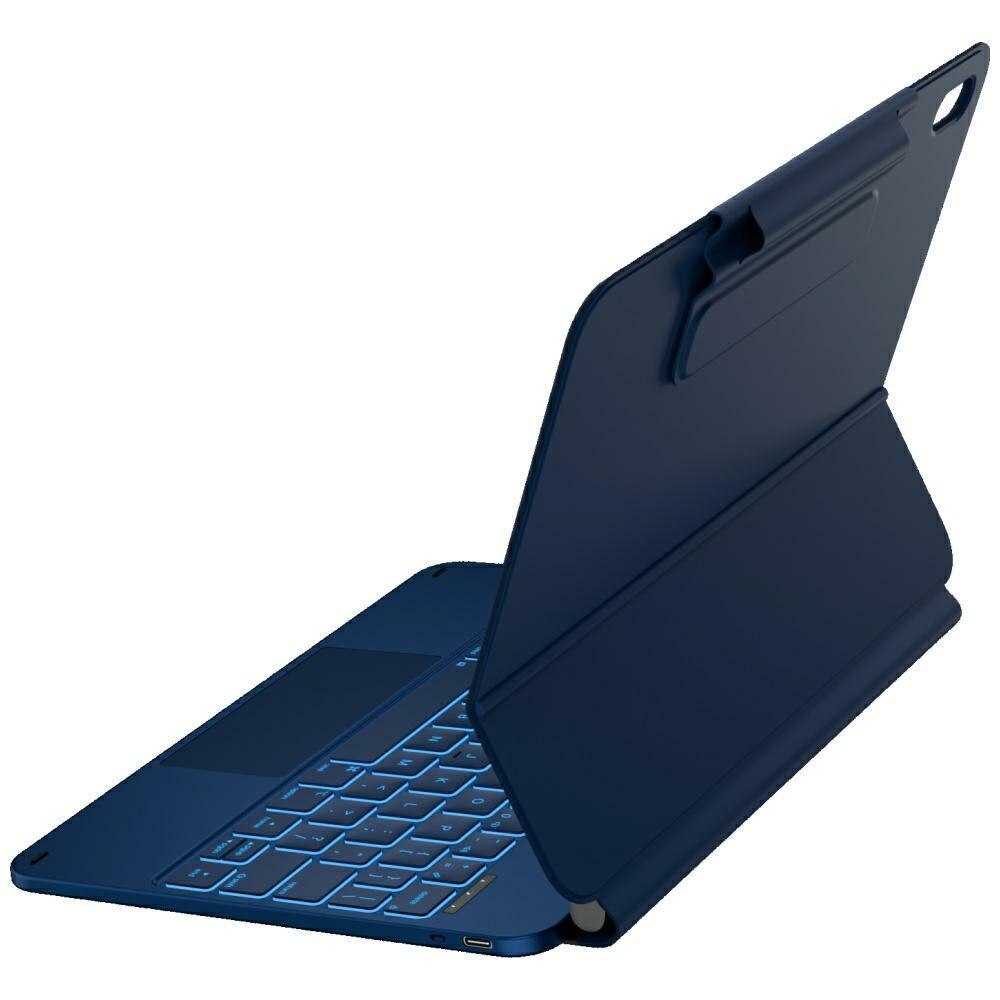 Husa cu tastatura Typecase Edge compatibila cu iPad 10.9 inch 2022 / iPad 11 inch 2025, Albastru