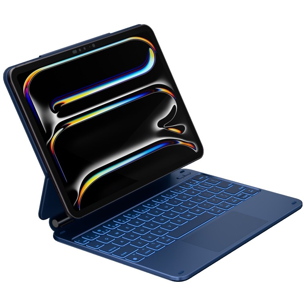 Husa cu tastatura Typecase Edge compatibila cu iPad Air 11 inch 2024 / 2025, Albastru