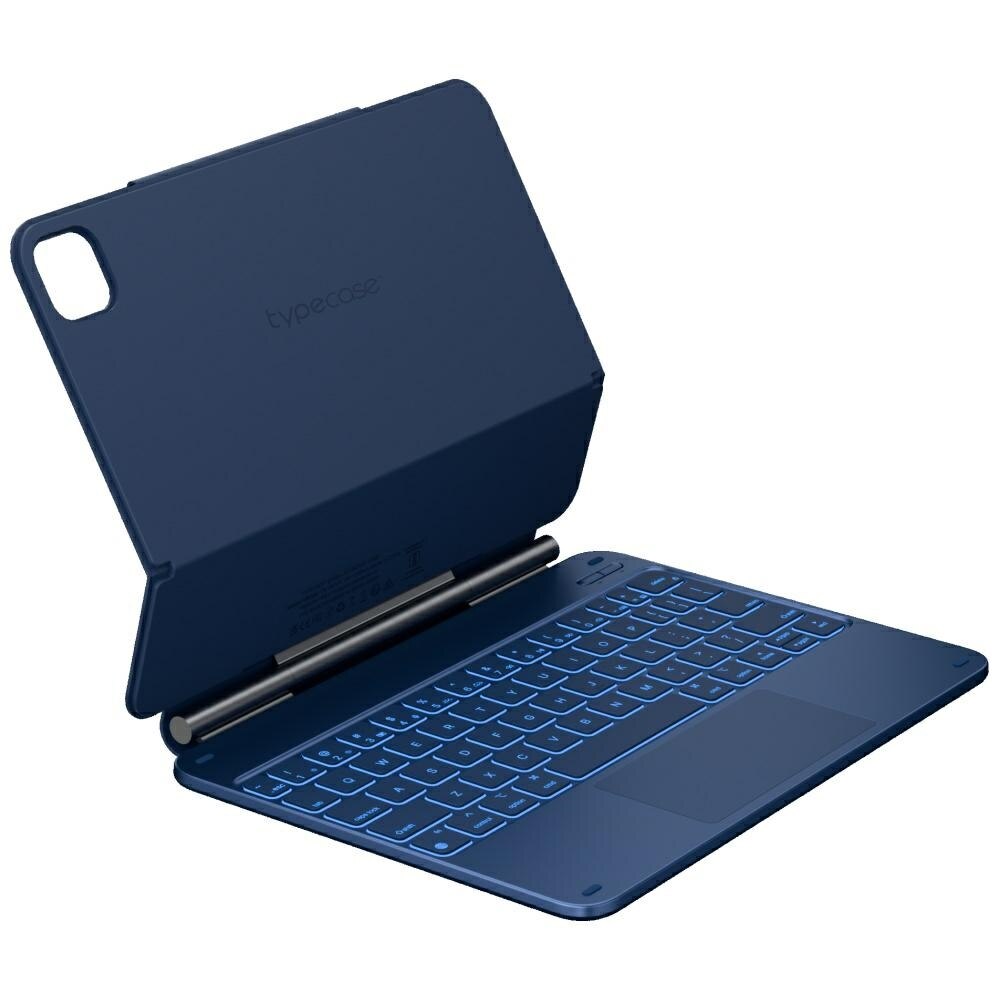 Husa cu tastatura Typecase Edge compatibila cu iPad Air 11 inch 2024 / 2025, Albastru