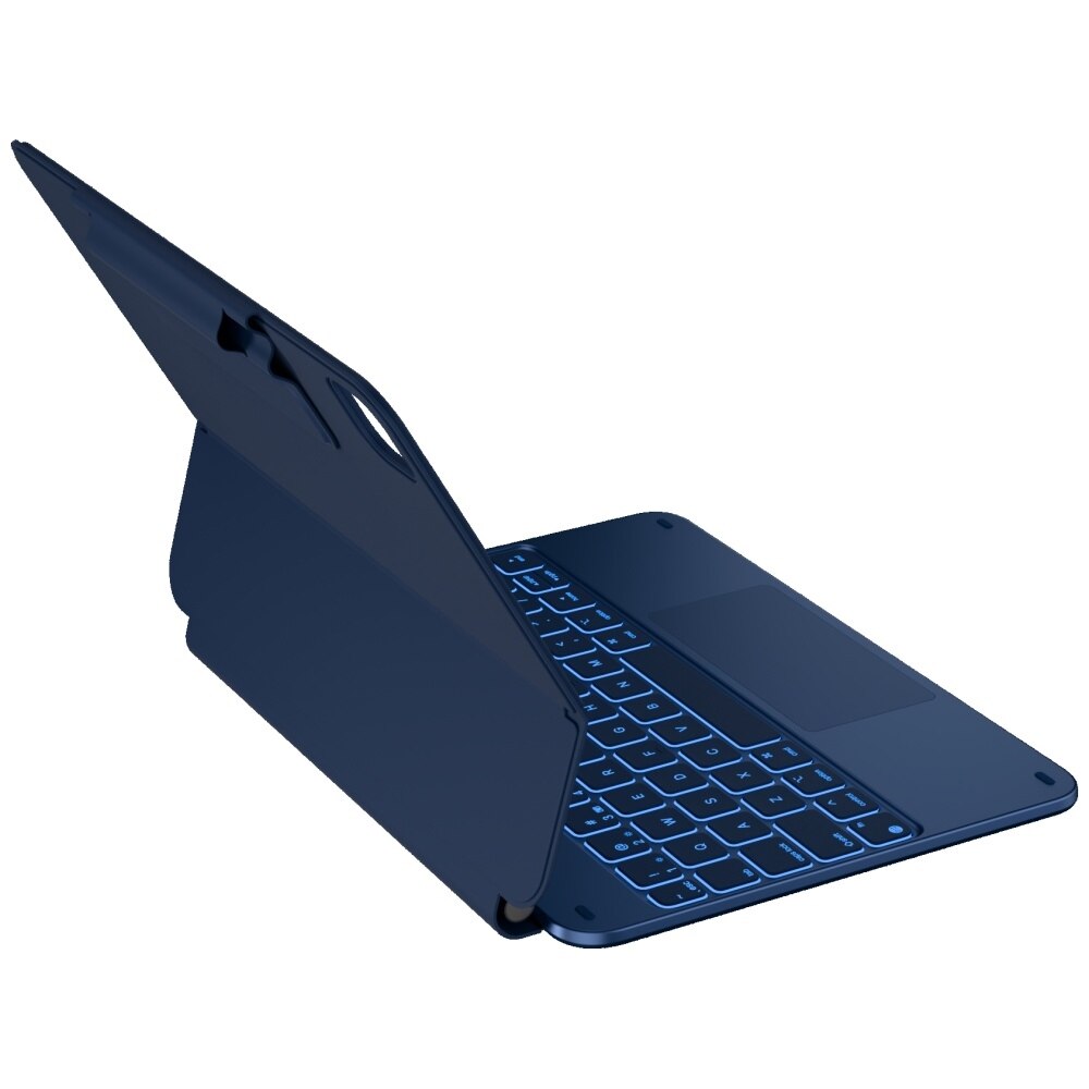 Husa cu tastatura Typecase Edge compatibila cu iPad Air 11 inch 2024 / 2025, Albastru