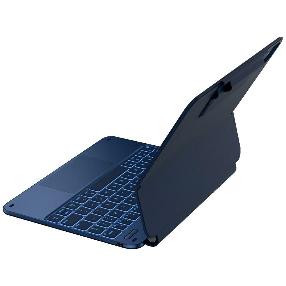 Husa cu tastatura Typecase Edge compatibila cu iPad Air 11 inch 2024 / 2025, Albastru