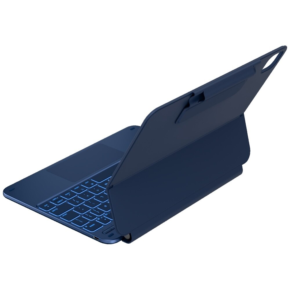 Husa cu tastatura Typecase Edge compatibila cu iPad Air 11 inch 2024 / 2025, Albastru
