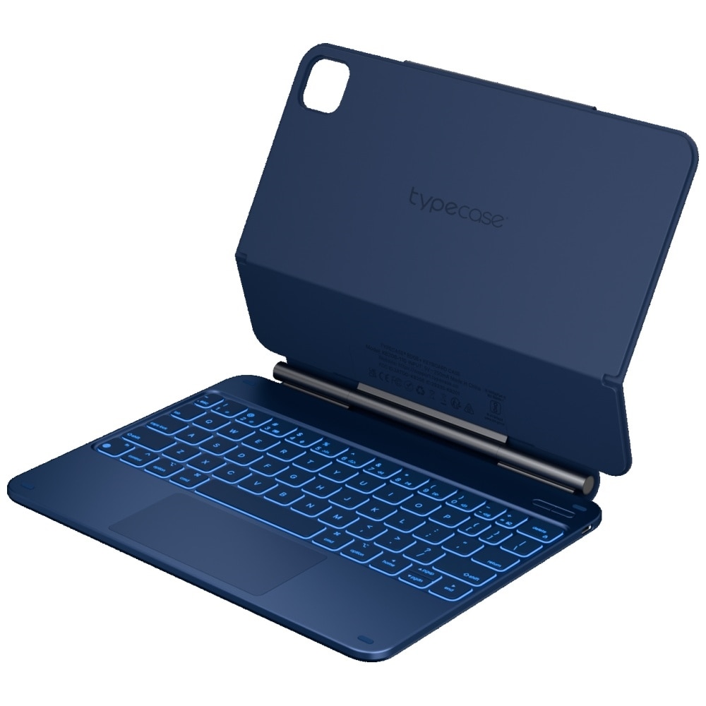 Husa cu tastatura Typecase Edge compatibila cu iPad Air 11 inch 2024 / 2025, Albastru